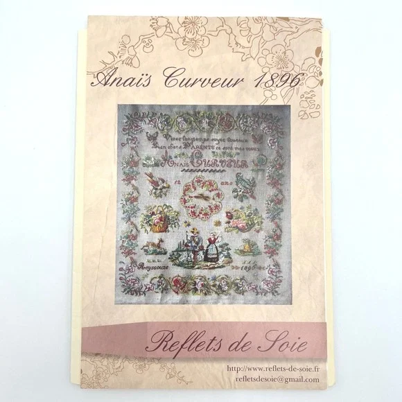 Reflets de Soie Anais Curveur 1896 Cross Stitch Pattern Sampler Reproduction