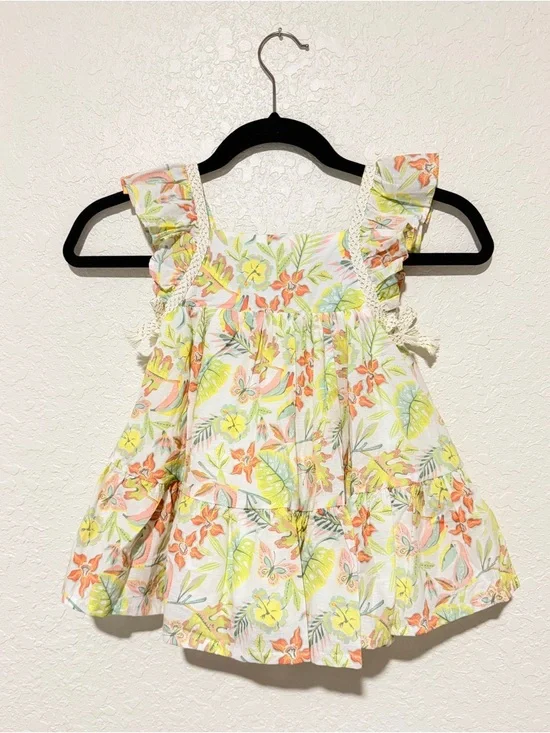 CUTE Floral babydoll dress with ruffles 24 month NWT