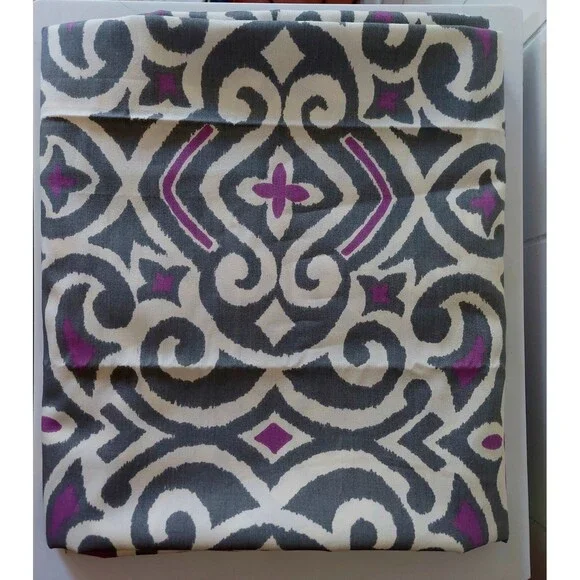 1.5 Yards x 56 Robert Allen 2011 Grey Purple Ikat Home Drapery Upholster Fabric