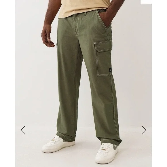 True Religion Cargo Pants Mens 34x32 Utility Workwear Straight Fit‎ NWT Street