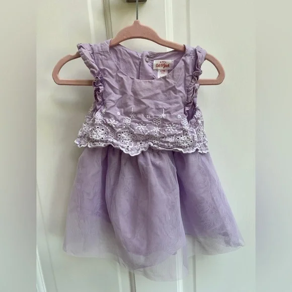 Cat & Jack 6-9M Purple & White Girls Tulle Dress