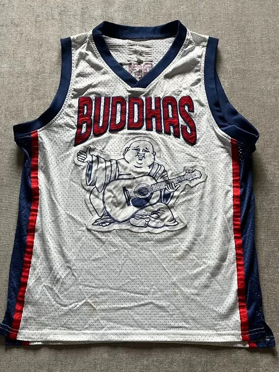 True Religion Basketball Jersey Men L White Blue World Tour Tank Sleeveless