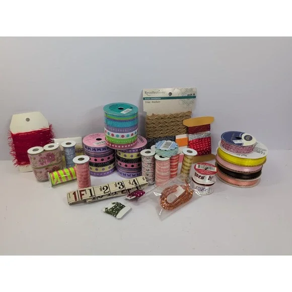 New Trim And Ribbon Lot Floral Butterfly Polka Dot‎ Striped Etc