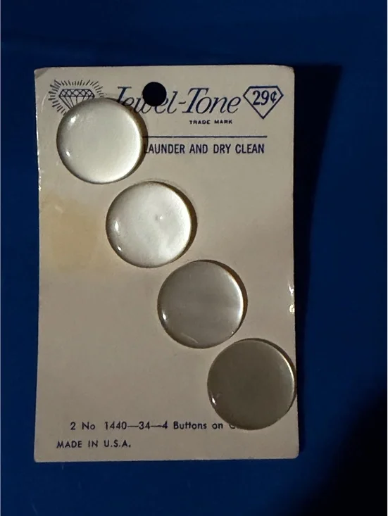 Vintage Jewel-Tone Clear Buttons Card - Set of 4