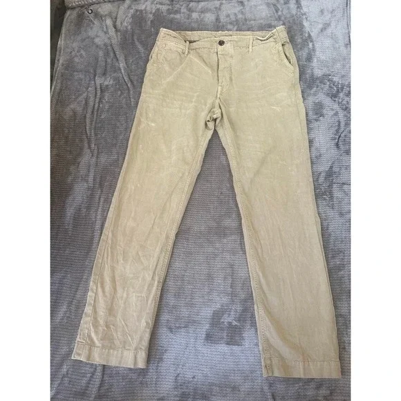 True‎ religion Mens Tan Khaki Straight Leg Chino Pants 38x31 Button Fly