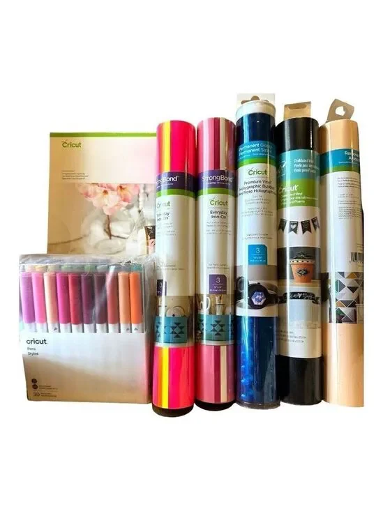 Cricut Lot Vinyl Pen Set Iron On HTV Holographic Removable Sampler Craft Gift