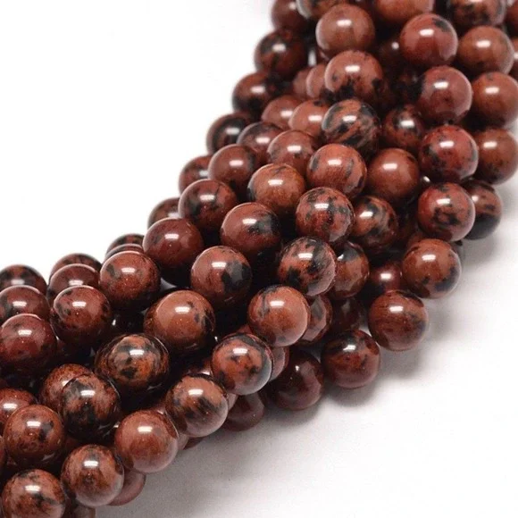 6MM Mahogany Obsidian Beads-ONE Gemstone‎ Bead Strand-Jewelry Making Crafts NWT