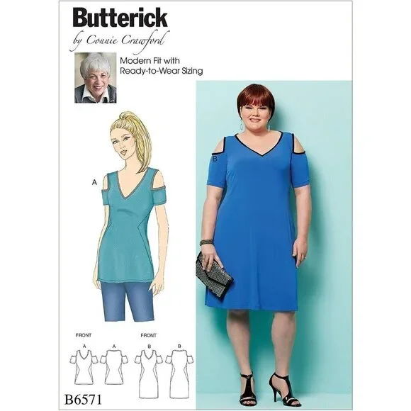 Butterick Sewing Pattern 6571 Misses‎ Top Dress Size XSM-XLG