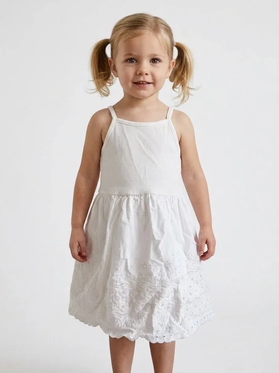 Hanna Andersson White Eyelet Summer Dress 12-18m