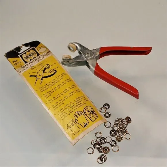 Vintage Globemaster Snap Fastener No 59510 Metal Rivet Punch Grommet Pliers