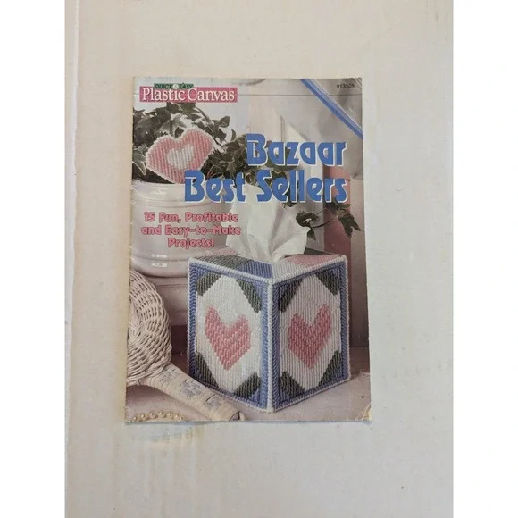 1992 Quick Easy Plastic Canvas Bazaar Best Sellers Craft Book Patterns 913208‎