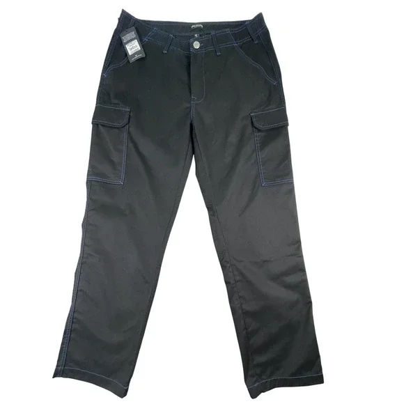 True Religion Cargo Pants Mens 34 Black Pacific Blue Straight Leg NWT Y2K Style