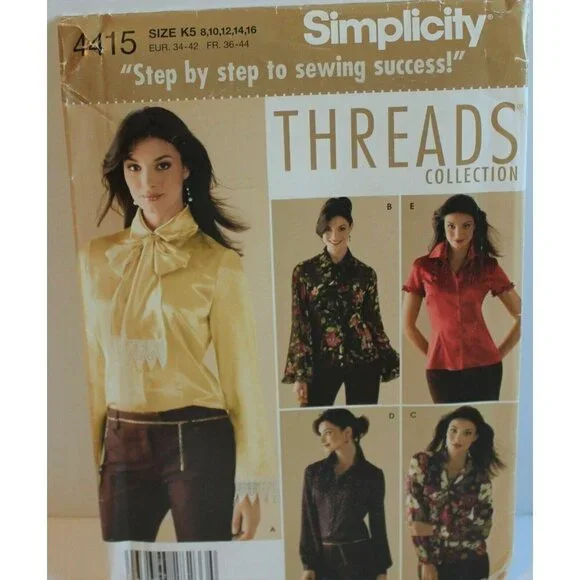 Simplicity Sewing Pattern 4415 Blouse with Trim Size‎ 8-16