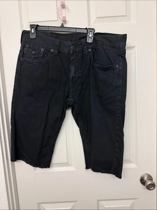 True Religion Black Denim shorts