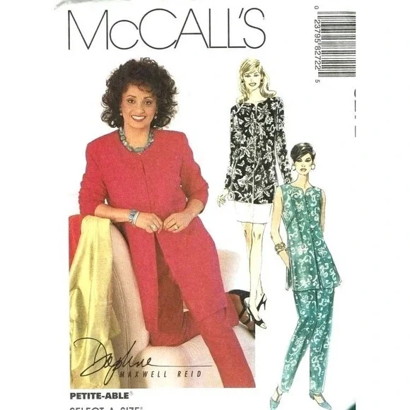 McCalls Sewing Pattern 8272 Jacket Vest Pants Skirt Size 16-20‎