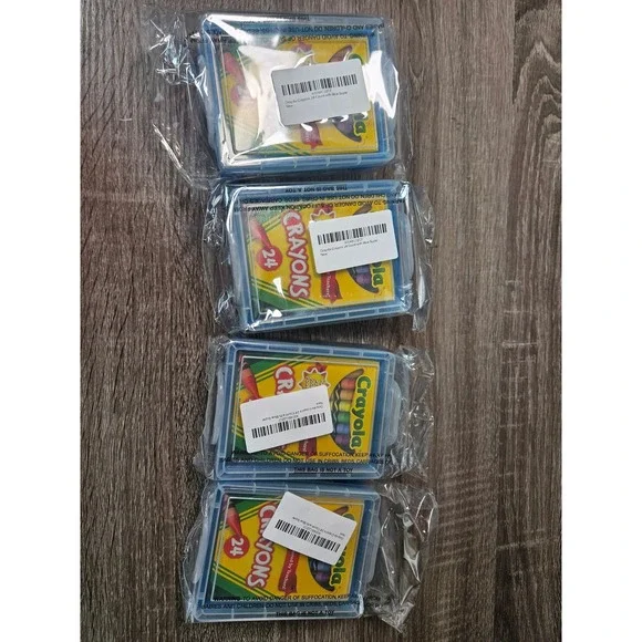 Crayola 24 Count Crayons Bulk Set 4 Pack with Blue Super Stacker Storage Cases