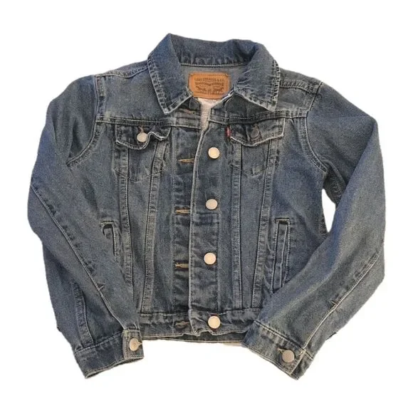 Levi Strauss & Co. Blue Denim boys girls Jean Jacket Buttons Trucker Size 10-12Y