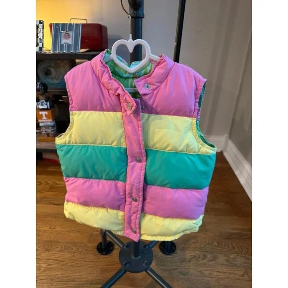 Lilly Pulitzer girls colorblock puffer vest reversible girls 4-5