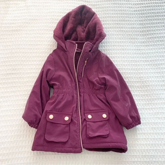 Penelope Mack maroon faux fur lined girls jacket size 2T