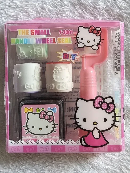 Hello Kitty Handle Wheel Seal Roller Stamp