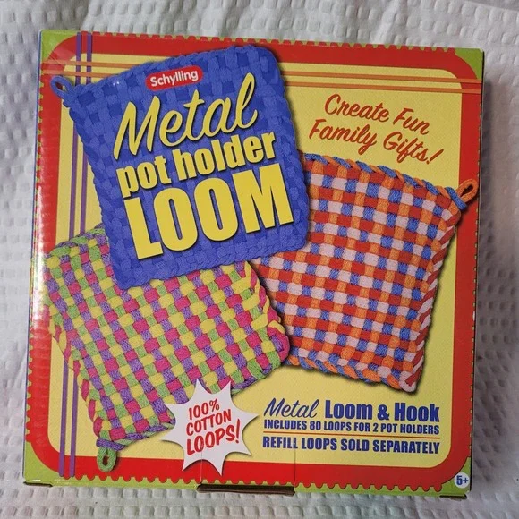 Schylling‎ Metal Pot Holder Loom Weaving Kit Kids Craft Activity Retro 2010 NEW