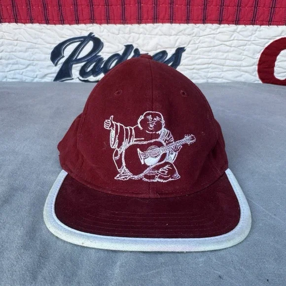 Vtg Y2K True Religion‎ Red Hat White Stitched Buddha
