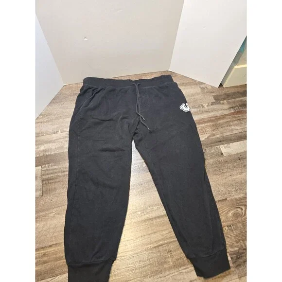 True Religion Sweatpants 2XL Black Logo Joggers            #178