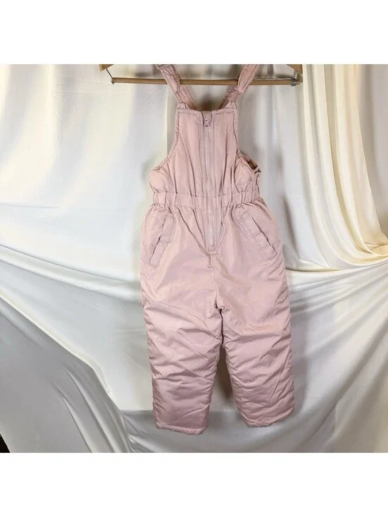 C &C Girls Size 5 Years Pink ColdControl Half-Zip Snow Pant Bib Overalls