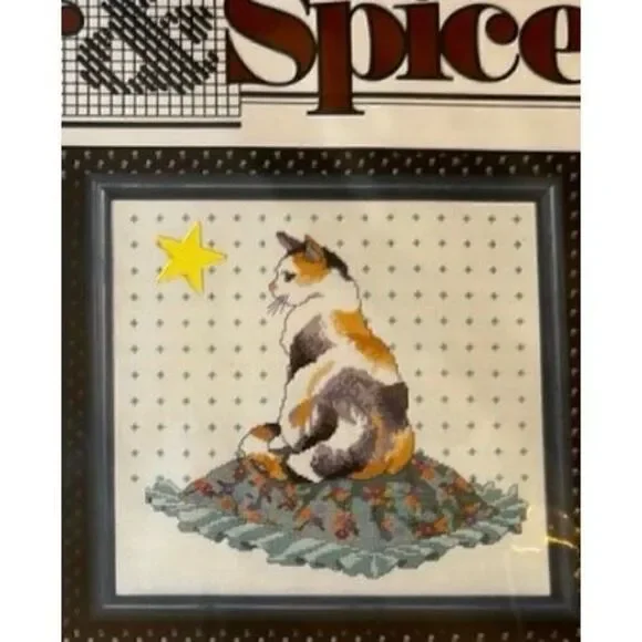 Ginger & spice cross stitch vintage purr- ecious pets