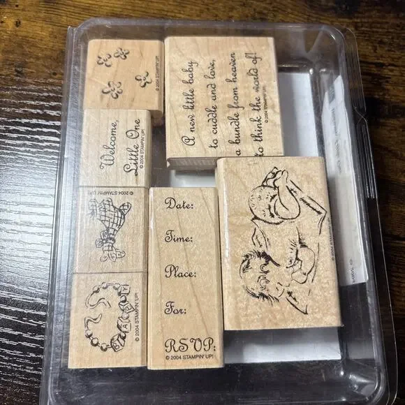 Stampin Welcome Little One Stamp Set 2004 Lot of 7