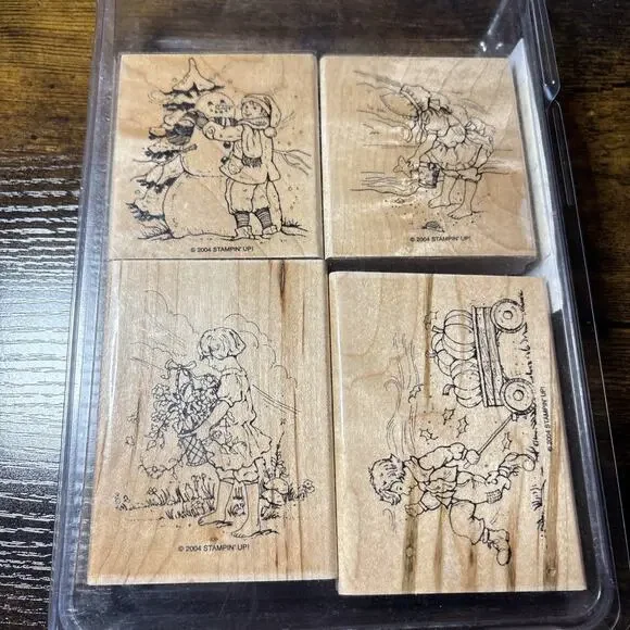 Stampin’ Up Rubber Wood Stamp Set FOUR SEASONS Crafts Scrapbooking 2004