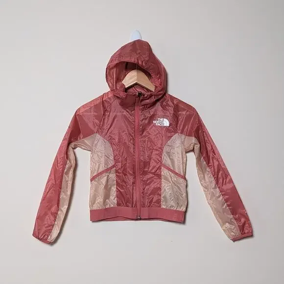 NWT The North Face Windwall Hoodie Pink Jacket Size S/7-8 Slate Rose