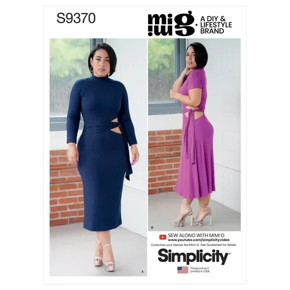 Simplicity‎ Sewing Pattern S9370 R11373 Dress Knit Misses Size 6-14