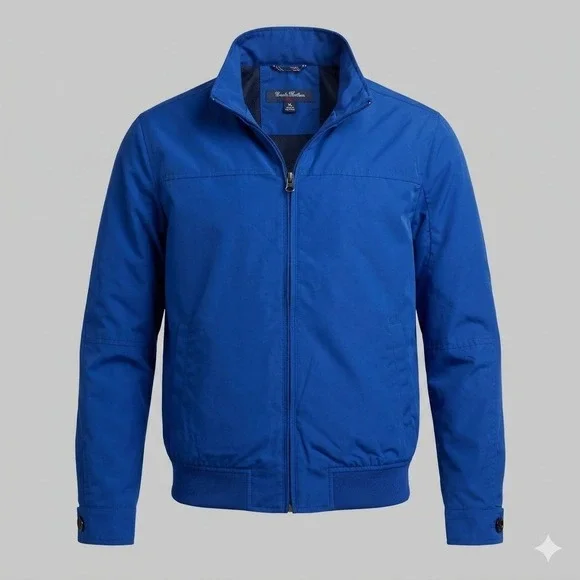 Brooks Brothers Boys XL Blue Full Zip Bomber Harrington Jacket EUC‎