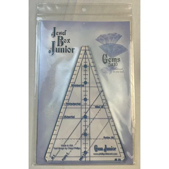 Jewel Box Junior‎ Gems 5 & 10 Quilt Ruler Tool by Cheryl Phillips