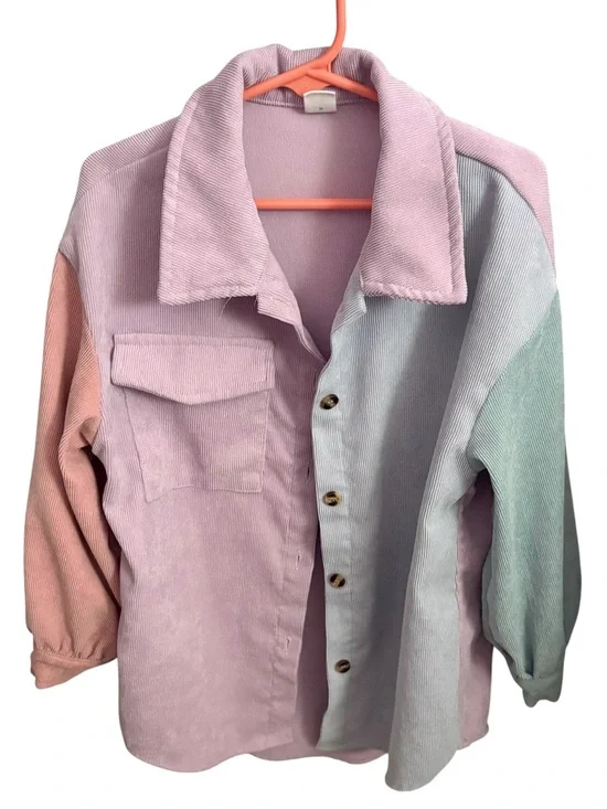 Pastel Colorblock Corduroy jacket - Pink, Mint, Peach