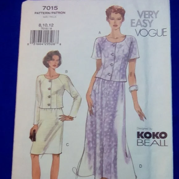 VOGUE Very Easy Vogue Top Skirt  8-10-12