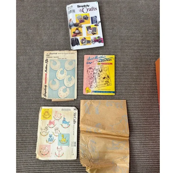 Vintage Embroidery Transfer Pattern Lot Simplicity McCalls Aunt Marthas Animals