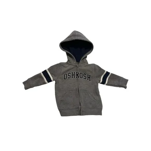 OshKosh Sweater Size 9 months Gray Hoodie Full Zip Long Sleeves