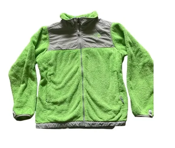TheNorthFace Bright Green Denali Full Zip Youth Girls Jacket Large14/16 Dopamine