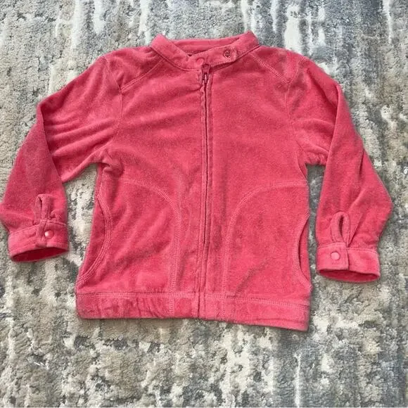 Y2K Baby Gap Terry Cloth Pink Zip Jacket 3 Toddler 2004