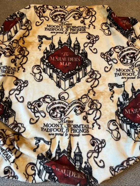The Marauder's Map Plush Fleece  Fabric
