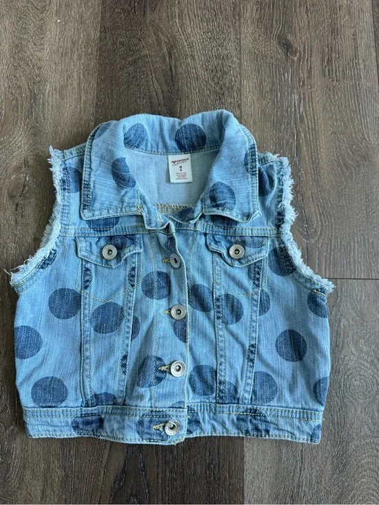 Arizona Jean Vintage Light Blue Denim Vest Size 8