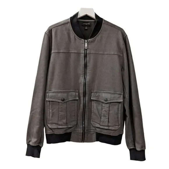 True Religion Bomber Jacket Grey Men's Size L