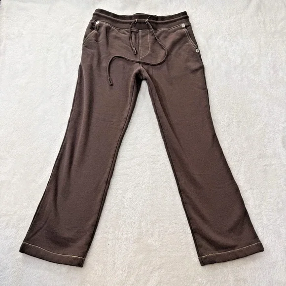True Religion Sweatpants Men’s Small Brown Big T Straight Leg Drawstring Track