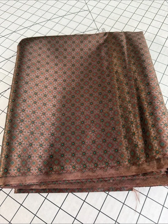 Vintage Brown Geometric Woven Jacquard Fabric 4 Yards x 44” Satin Finish Medium