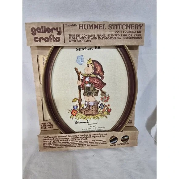 Vintage Hummel Stitchery Kit‎ Peasant Boy 8037 Gallery Crafts Crewel Embroidery