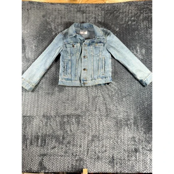 Old Navy Trucker Jacket Girls‎ M(8) Blue Denim Cropped Classic Button Front