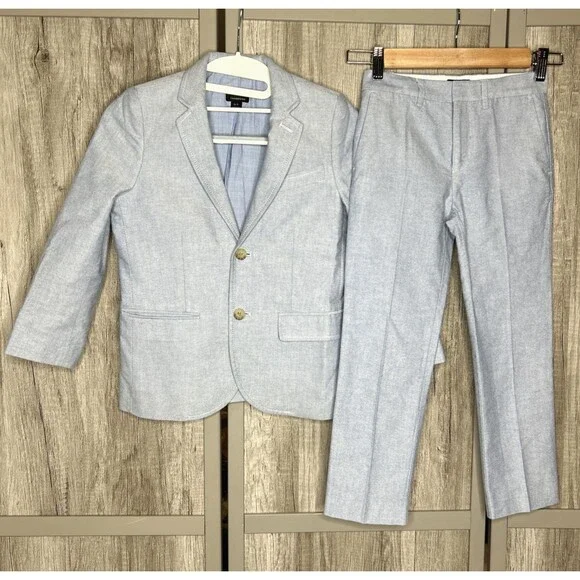 J Crew Boys Dress Suit Set Thompson Style Light Blue Size 6/7