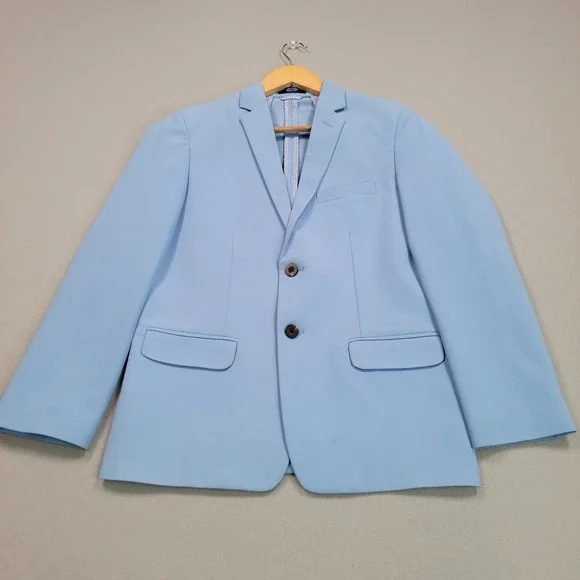 Izod Boys‎ Light Blue Regular Fit Blazer Jacket Size 14, Pre-Owned READ
